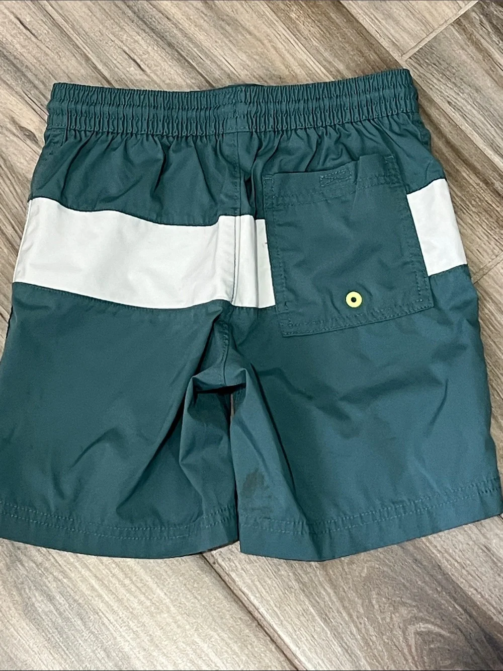 Old Navy Boys' Teal Swim Trunks with White Stripe